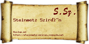 Steinmetz Szirén névjegykártya